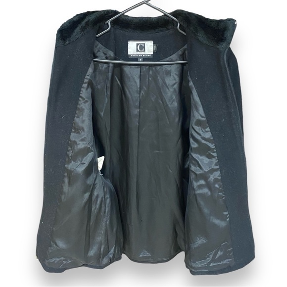 KRISTEN BLAKE CLASSICS Lambswool Zipper Front Pea Coat Small - Picture 4 of 5